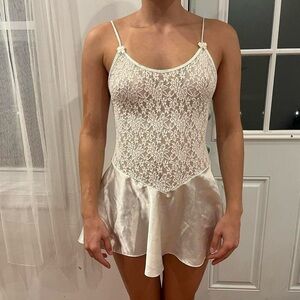 Victoria's Secret Cream Lace and Satin Slip